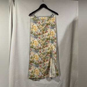 Reformation plus size Multicolor Floral Maxi Skirt 24